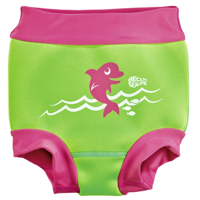Aqua Nappy Slip – Neoprene Swim Diaper – Pink-Green