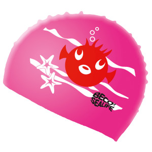 Silicone Swim Cap for Girls pink soft and stylis