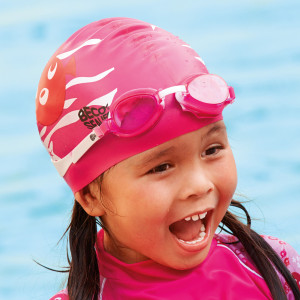 Silicone Swim Cap for Girls pink soft and stylis