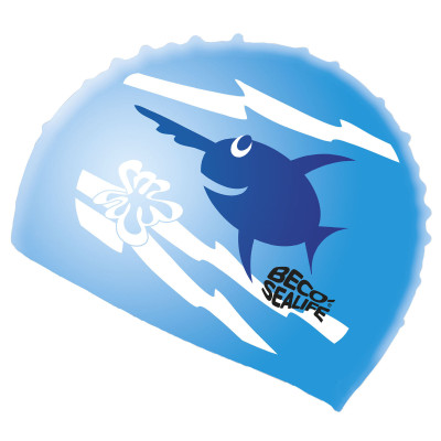 Kids Silicone Swim Cap blue secure and chlorine safe