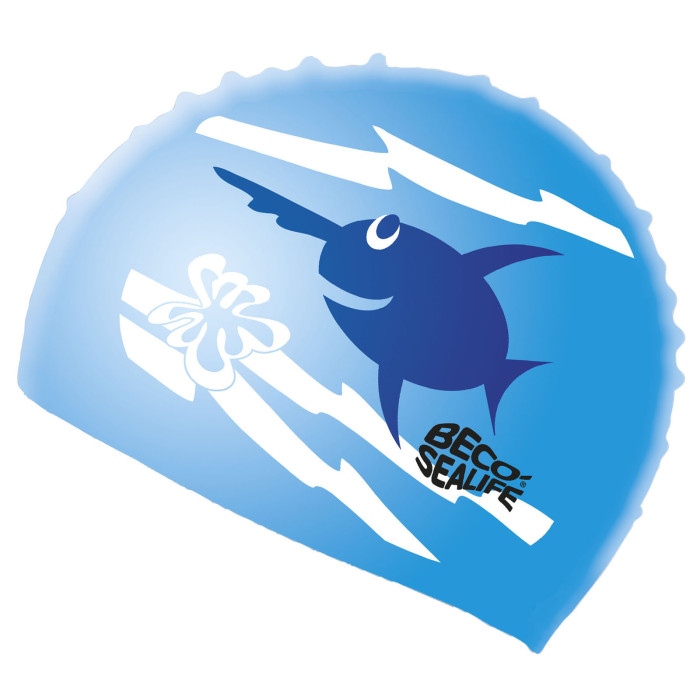 Kids Silicone Swim Cap blue secure and chlorine safe