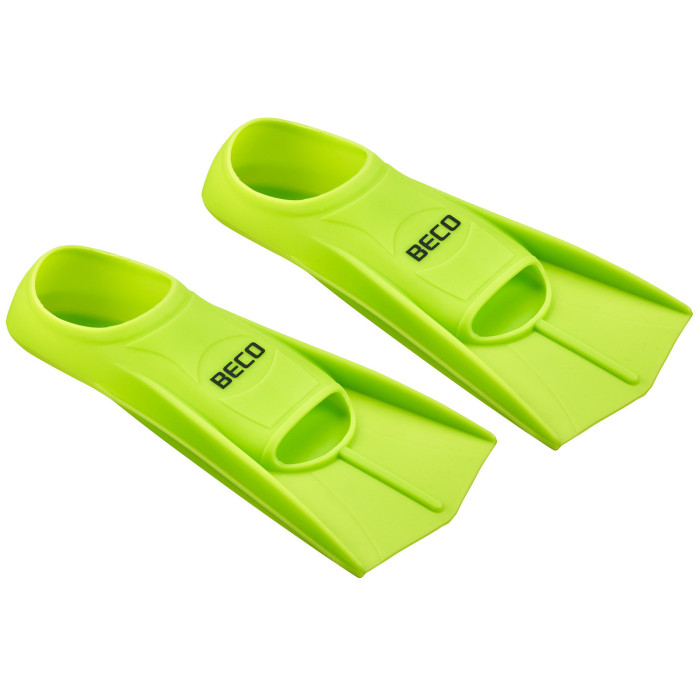 Silicone Short Swim Fins - Green Training Fins for Youth and Adults