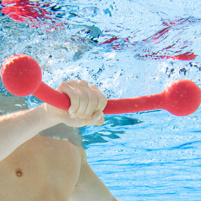 Red BEswing aqua jogging resistance bar for deep muscle activation