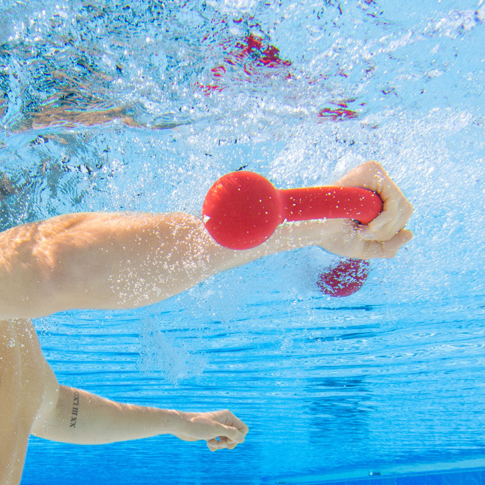 Red BEswing aqua jogging resistance bar for deep muscle activation